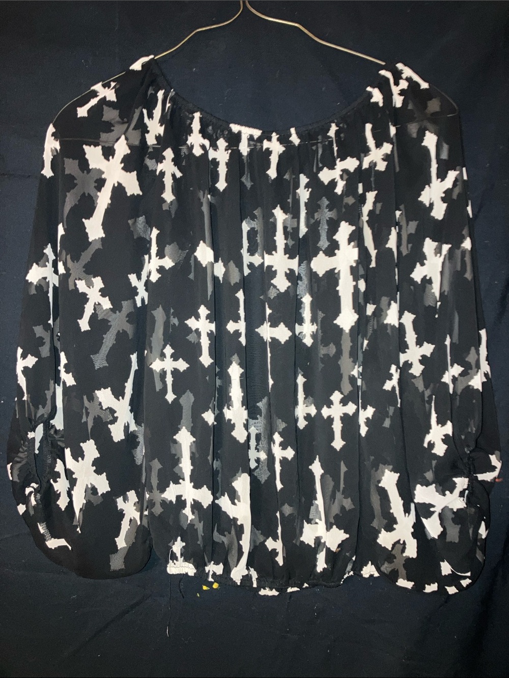 Black & White Printed Blouse - Women